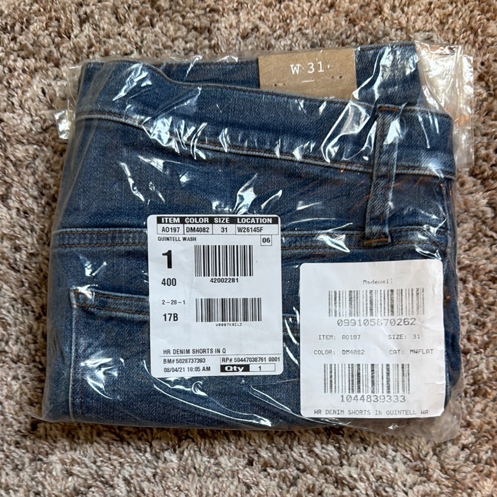 Madewell High Rise Denim Shorts size 31 NWT